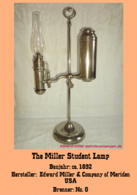 EE. Miller Lamps Kerosene Lamp